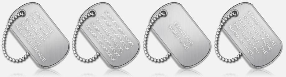 Military Style Dog Tags